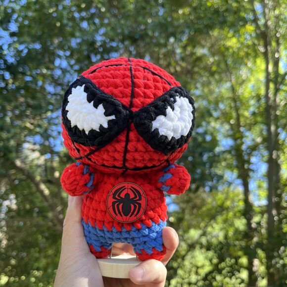 Spiderman Crochet Doll | Amigurumi Superhero Plush | Cute Spiderman Decor Gift - Picture 4 of 9